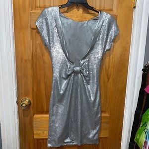Ted Baker Silver Sequin Dress Size 2 Uk= Size 6 US